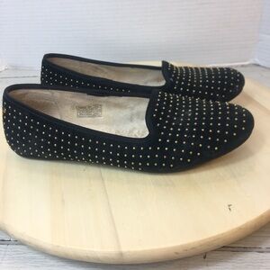 UGG Flats Alloway Size 7.5 Studded Black Loafers Shoes Slip On
